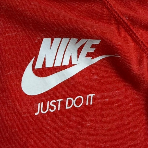 Nike Just Do It Red Zip Up Hoodie Sweatshirt Women's Size S Lightweight Casual - Picture 2 of 5